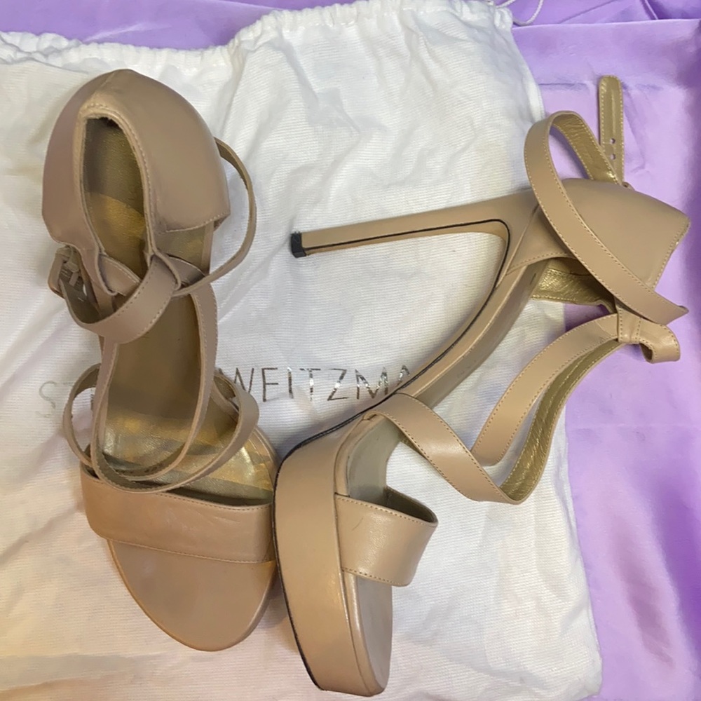 Stuart Weitzman Strappy Wrap Platform Stilettos, EUC, 40.5